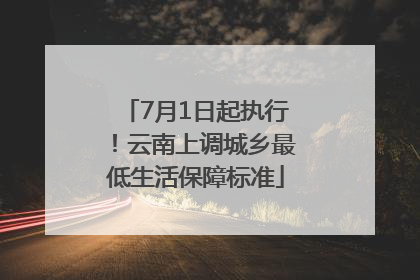 7月1日起执行！云南上调城乡最低生活保障标准