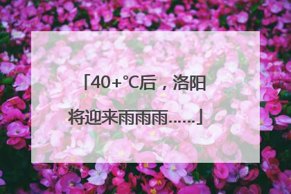 40+℃后，洛阳将迎来雨雨雨……