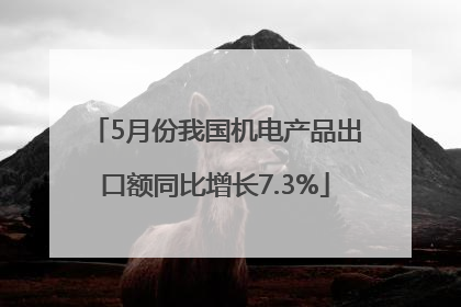 5月份我国机电产品出口额同比增长7.3%