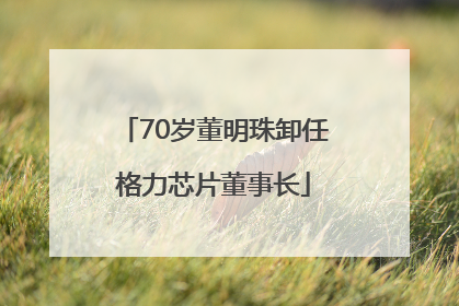 70岁董明珠卸任格力芯片董事长