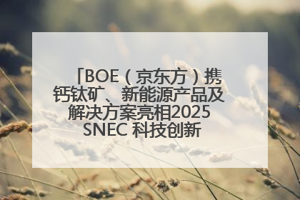 BOE（京东方）携钙钛矿、新能源产品及解决方案亮相2025 SNEC 科技创新赋能行业绿色发展