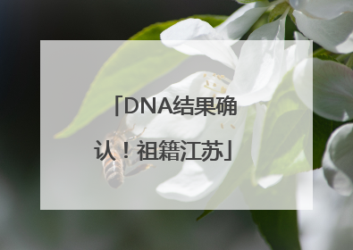DNA结果确认！祖籍江苏